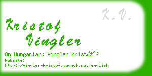 kristof vingler business card